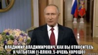  владимир владимирович, как вы относитесь к чатботам (1-плохо, 5-очень хорошо)