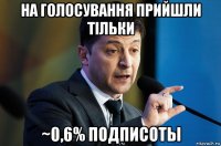 на голосування прийшли тільки ~0,6% подписоты