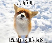 а алёша гулять выйдет?