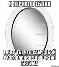 я зеркало еблан гачер ты что сам собой разговариваешь шизик без ума