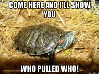 come here and i'll show you who pulled who!