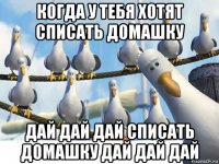 когда у тебя хотят списать домашку дай дай дай списать домашку дай дай дай