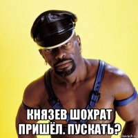  князев шохрат пришёл. пускать?