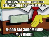 новая учительница: как тебя зовут эксперт по шахматам??? я: ооо вы запомнили моё имя!!!