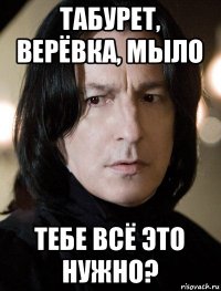 табурет, верёвка, мыло тебе всё это нужно?