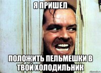 я пришел положить пельмешки в твой холодильник