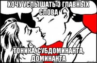 хочу услышать 3 главных слова тоника, субдоминанта, доминанта