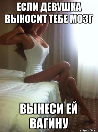 если девушка выносит тебе мозг вынеси ей вагину