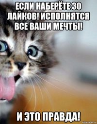 если наберёте 30 лайков! исполнятся все ваши мечты! и это правда!