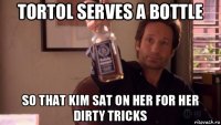 tortol serves a bottle so that kim sat on her for her dirty tricks