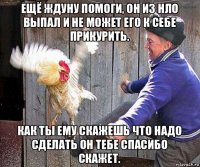 ещё ждуну помоги, он из нло выпал и не может его к себе прикурить. как ты ему скажешь что надо сделать он тебе спасибо скажет.