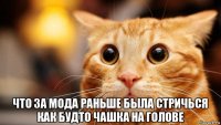  что за мода раньше была стричься как будто чашка на голове
