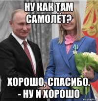 ну как там самолёт? хорошо, спасибо. - ну и хорошо