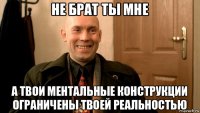не брат ты мне а твои ментальные конструкции ограничены твоей реальностью