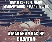 нам в конторе мало мальчуганов, и мальчишек, а мальки у нас не водятся