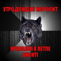 утро,дождик моросит яролапая в петле висит!