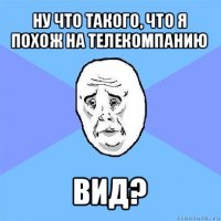 ну что такого, что я похож на телекомпанию вид?