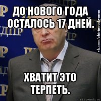 до нового года осталось 17 дней. хватит это терпеть.