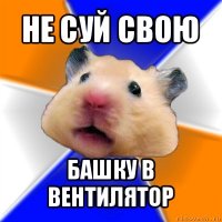 не суй свою башку в вентилятор