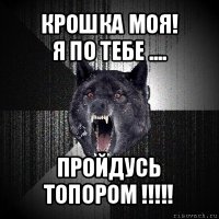 крошка моя!
я по тебе .... пройдусь топором !!!