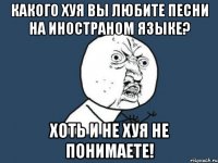 какого хуя вы любите песни на иностраном языке? хоть и не хуя не понимаете!