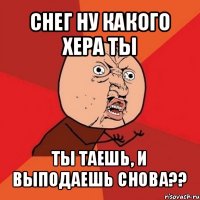 снег ну какого хера ты ты таешь, и выподаешь снова??