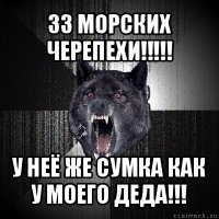 33 морских черепехи!!! у неё же сумка как у моего деда!!!