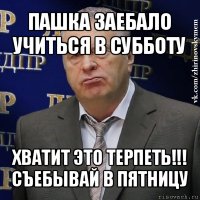 пашка заебало учиться в субботу хватит это терпеть!!! съебывай в пятницу