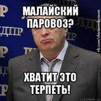 малайский паровоз? хватит это терпеть!