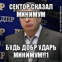 сектор сказал минимум будь добр ударь минимум!!1