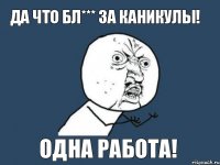 да что бл*** за каникулы! одна работа!