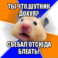 ты что,шутник дохуя? съебал отсюда блеать!