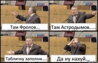 Там Фролов... Там Астродымов..... Табличку заполни.... Да ну нахуй...