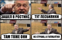 Зашел в ростикс. Тут лесбиянки Там тоже они Не страна, а голубятня