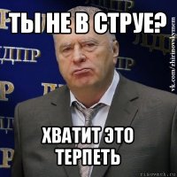 ты не в струе? хватит это терпеть