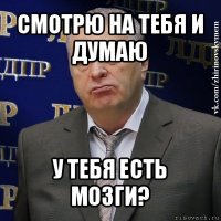 смотрю на тебя и думаю у тебя есть мозги?