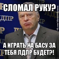 сломал руку? а играть на басу за тебя лдпр будет?!