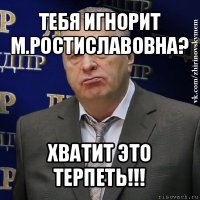 тебя игнорит м.ростиславовна? хватит это терпеть!!!