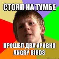 стоял на тумбе прошел два уровня angry birds