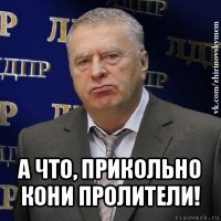  а что, прикольно кони пролители!