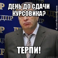 день до сдачи курсовика? терпи!