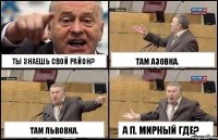 Ты знаешь свой район? Там Львовка. Там Азовка. А п. Мирный где?