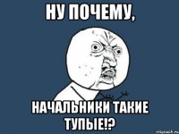 ну почему, начальники такие тупые!?