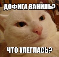 дофига ваниль? что улеглась?