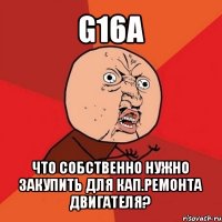 g16a что собственно нужно закупить для кап.ремонта двигателя?