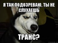 Я так подозреваю, ты не слухаешь транс?