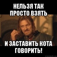 нельзя так просто взять и заставить кота говорить!