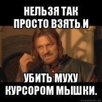 нельзя так просто взять и убить муху курсором мышки.