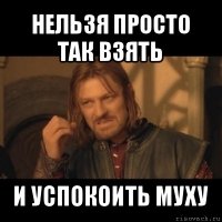 нельзя просто так взять и успокоить муху