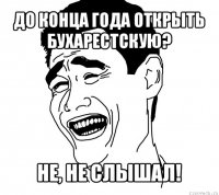 до конца года открыть бухарестскую? не, не слышал!